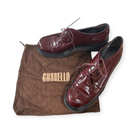 Very Rare Vintage Granello‎ (Prada) Lace Up Wedge Shoes Size 38EU